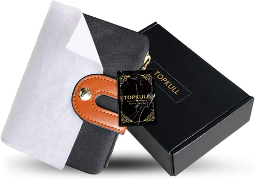 Miniatura 7 de TOPKULL Carteras para mujer, carteras de cuero plegables pequeñas para mujer, mini RFID, billeteras delgadas con cremallera, carteras compactas