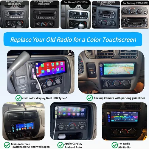 Miniatura 8 de Estéreo de coche de un solo DIN con Apple Carplay Android Auto, pantalla táctil IPS de 6.9 pulgadas, receptores de audio para automóvil de 1 DIN