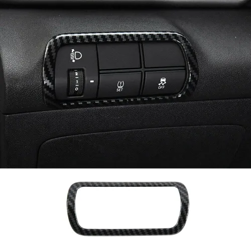 Para Hyundai Elantra 2021 2022 2023 2024 2025 ABS cubierta de botones de interruptor de faros delanteros de coche adhesivo decorativo marco Fibra de