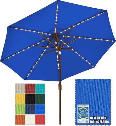 Miniatura 34 de EliteShade - Sombrilla solar de 9 pies / 2.74 metros, con 80 luces LED para patio, mesa al aire libre, con ventilación y cubierta que no se decolora