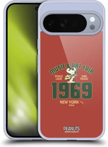 Miniatura 435 de Head Case Designs Funda de gel Woodstock 50th con licencia oficial de Peanuts Snoopy Guitar 1969 [protección de grado militar] compatible
