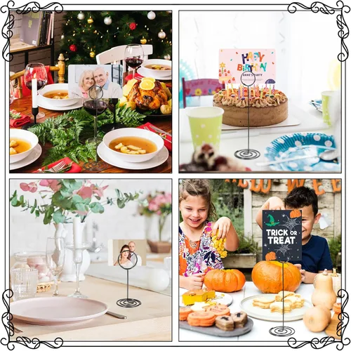 Miniatura 7 de 36 soportes para números de mesa, color negro, 3 tamaños, soporte para tarjetas de lugar, soportes negros para centros de mesa, números de nombre