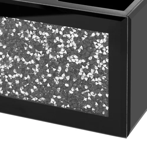 Miniatura 8 de SHYFOY Organizador Portacepillos de Maquillaje Negro, Organizador de Almacenamiento de Cepillos de Cosméticos de 3 Ranuras de Vidrio con Diamante
