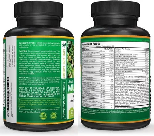 Miniatura 5 de Potent Garden Multivitamínico para hombres y mujeres – 42 frutas y verduras, probióticos y enzimas, suplemento alimenticio integral diario