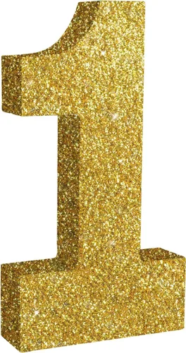 Miniatura 18 de TONIFUL Centros de mesa de madera número 0 con purpurina dorada de 7.8 pulgadas, decoración de fiesta de cumpleaños, oro brillante digital 0