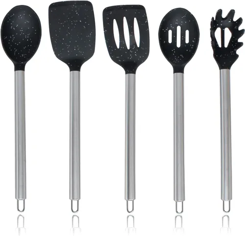 Miniatura 35 de COOK WITH COLOR Juego de utensilios de cocina de silicona, juego de utensilios de cocina, utensilios de cocina de silicona fáciles de limpiar, Rojo