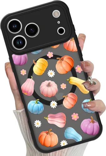 Miniatura 41 de Funda magnética para iPhone 17 Pro [compatible con MagSafe], bonita funda de moda con estampado de leopardo negro, translúcida, mate, parte trasera