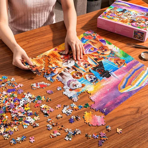 Miniatura 5 de Civaner Rompecabezas de 1000 piezas para adultos, con patrón de perro, divertidos rompecabezas de animales, regalos para la decoración del hogar