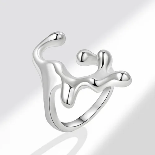Miniatura 95 de 925 Sterling Silver Ring Minimalist Adjustable Rings Band Handmade Rings for Women Girls