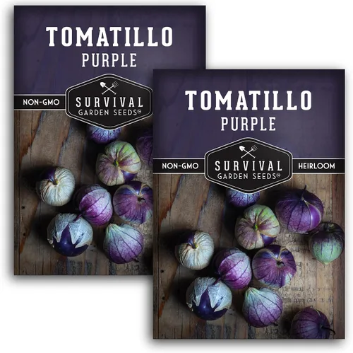 Miniatura 10 de Semillas de tomatillo morado para plantar, tomate de cáscara mexicana de reliquia, vegetal polinizado abierto sin OMG de alto rendimiento para salsa