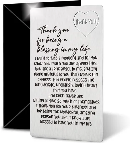 Miniatura 7 de THRXOBN Tarjeta de regalo de primer aniversario para él, marido, tarjetas de aniversario para hombres, romántica tarjeta de metal grabada, regalos