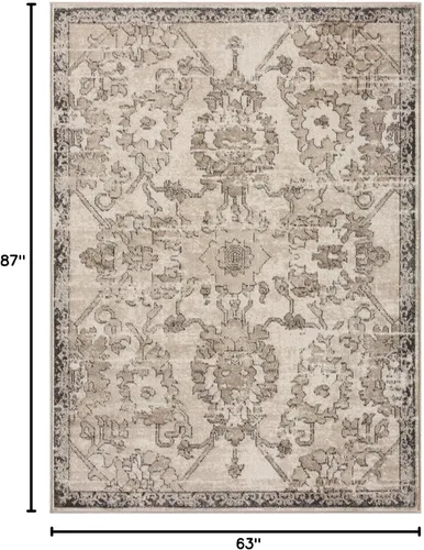 Miniatura 2 de LUXE WEAVERS Alfombra oriental floral beige envejecida 5x7