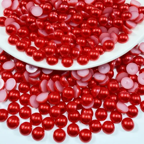 Miniatura 8 de 1000 perlas medias redondas de resina con parte trasera plana de 0.236 pulgadas para manualidades, para cara, uñas, vasos, ropa, zapatos, álbum