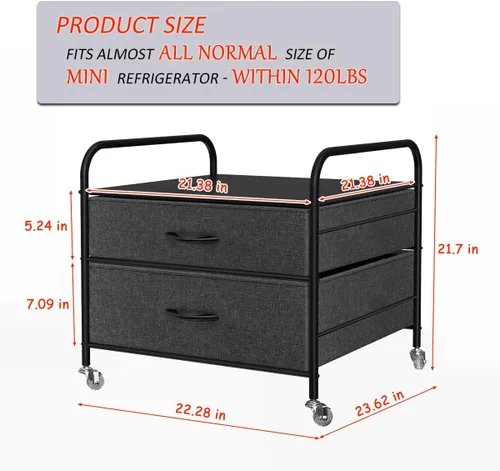 Miniatura 3 de WAYTRIM Mini soporte para refrigerador con almacenamiento, soporte para refrigerador de cocina, soporte organizador de refrigerador para Negro