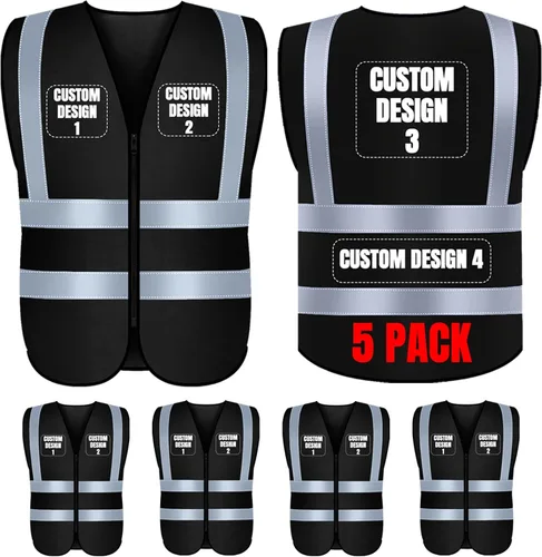 Miniatura 26 de BeautyWill Chaleco de seguridad personalizado Logo Clase 2 Chaleco reflectante de alta visibilidad con bolsillos Ropa de trabajo de construcción