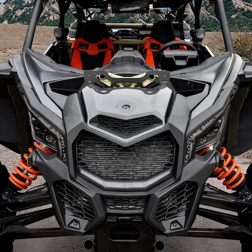 Miniatura 7 de SAUTVS Capó turbo con patrón de fibra de carbono para Can Am X3, diseño frontal de fibra de carbono Turbo Hood Scoop para Can-Am Maverick X3 XDS XRS