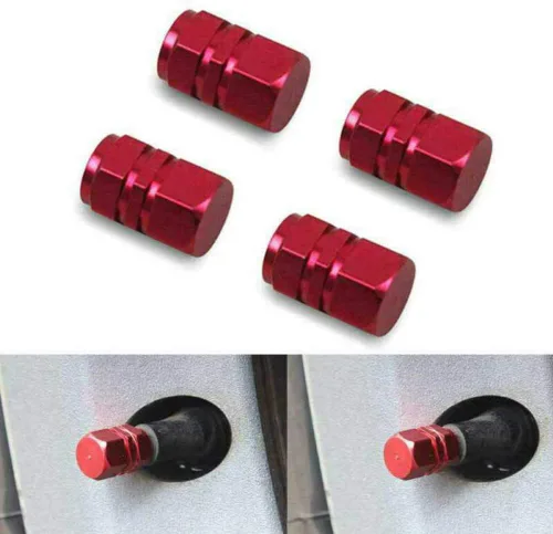 Miniatura 3 de Tapones de válvula de aire de aluminio, 4 unidades, para camión, coche, bicicleta, color azul