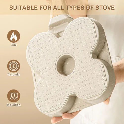 Miniatura 5 de RANX INGST Sartén para huevos de inducción, sartén antiadherente para panqueques de 4 tazas con mango desmontable, sartén para hamburguesas, sartén