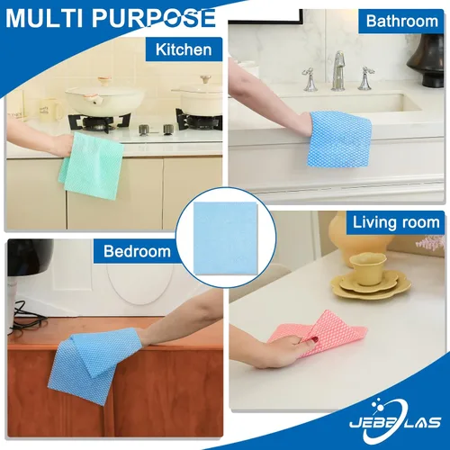 Miniatura 4 de JEBBLAS Toallas de limpieza desechables y paños de cocina, toallas reutilizables, toallitas de limpieza prácticas, 50 unidades/paquete, azul