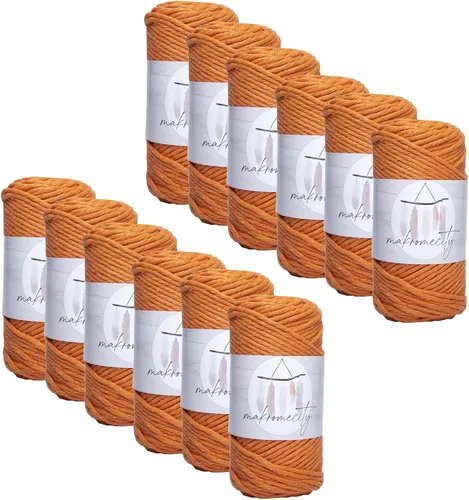 Miniatura 65 de Makromecity, Cordón de algodón para macramé de 1/8 pulgadas x 100 yardas (300 pies) Hilo de algodón verde crepé de 3 mm de un solo hilo para arte