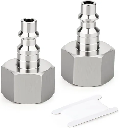 Miniatura 16 de GASHER 5 piezas de ajuste de herramienta de aire industrial de acero inoxidable 304 NPT hembra de 1/4 pulgada, tapones neumáticos de alto flujo