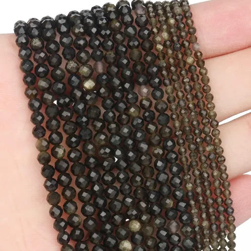 Miniatura 35 de 180 piezas 2mm Cuentas de piedras preciosas de turquesa africana natural facetada redonda suelta para hacer joyas