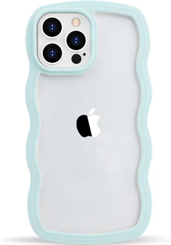 Miniatura 16 de LOEV Funda transparente diseñada para iPhone 7 Plus, iPhone 8 Plus con borde ondulado, bonita funda transparente con forma de onda rizada, a prueba
