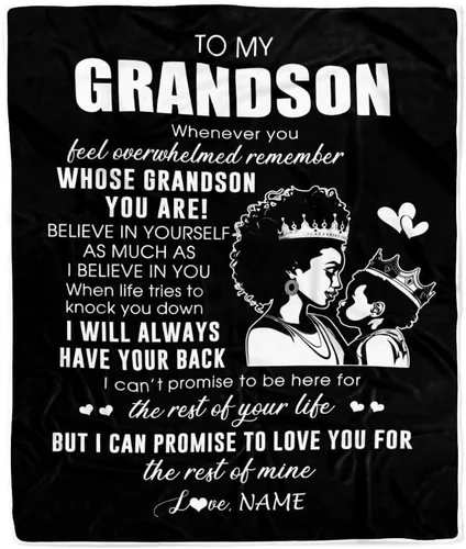 Miniatura 18 de Manta personalizada con texto en inglés «To My Grandson from Grandma Grandpa You Will Never Lose Lion Nison», manta de forro polar personalizada