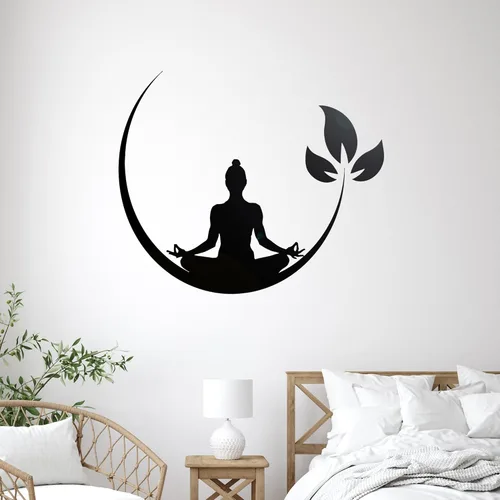 Miniatura 2 de Vinilo adhesivo de pared para sala de yoga, silueta de Buda, sala de meditación, meditación budista, hogar, decoración de estudio zen, arte Azul
