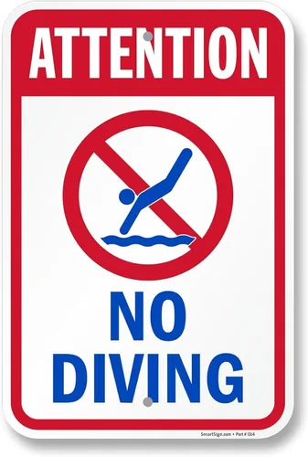 Miniatura 9 de SmartSign Letrero "Attention - No Diving" Aluminio de 12 x 18 pulgadas