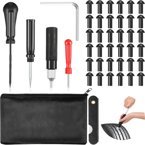 Miniatura 8 de Landhoow Kit de reparación de tapones de neumáticos con 12 piezas de tapones de neumáticos de hongo, reparación de neumáticos de alta resistencia