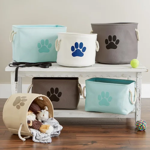 Miniatura 7 de Bone Dry - Canasta de almacenamiento para mascotas, pequeña y rectangular, coleccionable, aguamarina