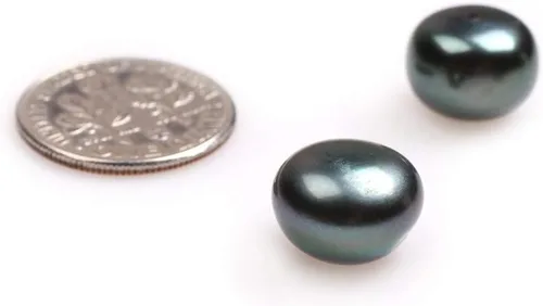 Miniatura 3 de 16 pares de perlas cultivadas de agua dulce de grado AAA para hacer aretes de joyería (negro)