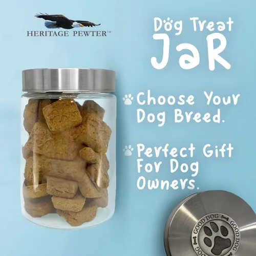 Miniatura 3 de Heritage Pewter Basset Hound Good Dog Treat Jar – Tarro de golosinas de 34 onzas con tapa hermética a rosca Regalo para propietarios de Basset