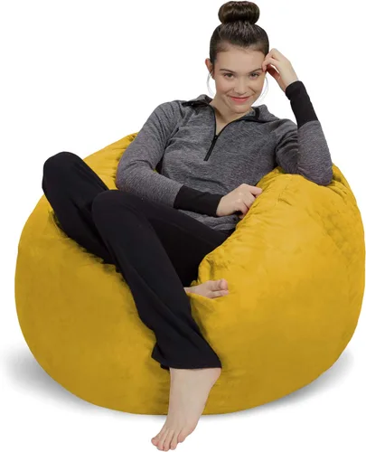 Miniatura 10 de Sofa Sack Funda para silla puff solamente, sin relleno, cómoda funda de repuesto para silla redonda, 5 pies, color carbón Carbón - Solo funda