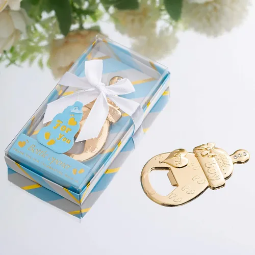 Miniatura 4 de 24 paquetes de los últimos abrebotellas para baby shower - Favores de fiesta, premios, recuerdos y regalos de devolución Azul y dorado
