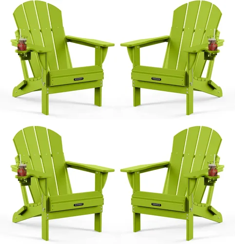 Miniatura 31 de MUCHENGHY Sillas Adirondack plegables, sillas de patio, sillas de césped, silla para exteriores, silla Adirondack de plástico, hoguera, resistente a
