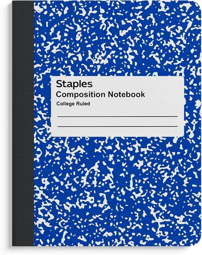 Miniatura 8 de STAPLES Cuaderno de composición, 9.75" x 7.5", rayado universitario, 100 hojas, colores surtidos, 48/cartón