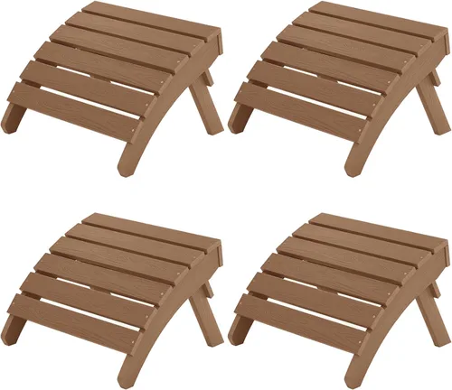 Miniatura 22 de MXIMU Taburete otomano plegable Adirondack para exteriores: Taburete de plástico HIPS para patio, fácil montaje, reposapiés para todo tipo de clima