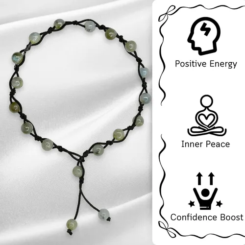 Miniatura 36 de Amazing Gemstone Crystal Anklet Ankle Bracelets for Women - Waterproof Beaded Healing Crystal Anklets, Plus Size Chakra Gemstone Bead Anklet