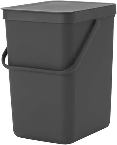 Miniatura 26 de Brabantia Sort & Go Cubo de Reciclaje 3.2 Galones (Verde Jade) Cubo de Basura de Plástico Eficiente en Espacio con Asa, Tapa Removible y Que