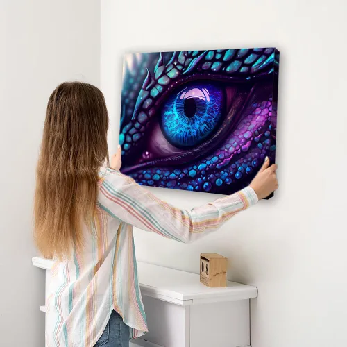 Miniatura 2 de TUMOVO Pintura por números para adultos – Kit de pintura acrílica de ojo de dragón azul y morado – Arte de lienzo de 16 x 20 pulgadas