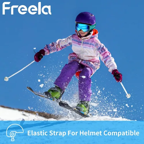 Miniatura 7 de Freela Gafas de esquí y snowboard para niños pequeños (3-14) jóvenes anti niebla anti UV gafas niñas niños equipo de esquí de nieve