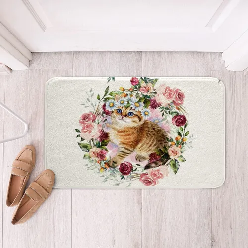 Erosebridal Alfombras Kawaii para gatos y gatitos esponjosas, para dormitorio y niños, alfombra de entrada duradera para interiores, 16 x 24