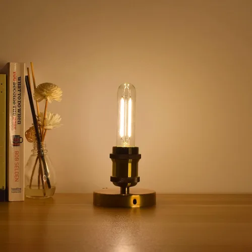 Miniatura 8 de Bombilla LED E26 regulable equivalente a 25 W, blanco cálido 2700 K, 200 lúmenes, bombillas tubulares LED vintage de 2 W T10/T30, bombilla Edison