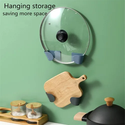 Miniatura 3 de 6 pares de organizadores de tapas de ollas de montaje en pared, organizador ajustable de tapa de bandeja de puerta de gabinete, ganchos de soporte