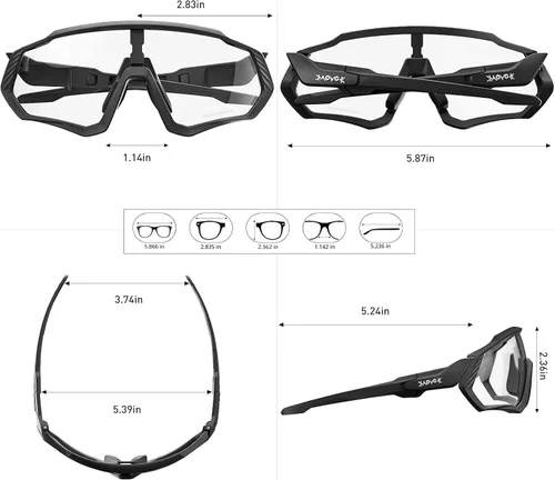 Miniatura 5 de KAPVOE Gafas de ciclismo fotocromáticas para hombres y mujeres, gafas de sol para bicicleta de montaña MTB, para bicicleta de montaña Clear - K9408