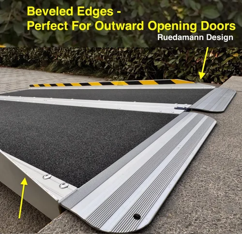 Miniatura 4 de Ruedamann Rampa para silla de ruedas de 2 pies, rampa portátil para silla de ruedas para la entrada del hogar, diseño más ancho, rampas plegables