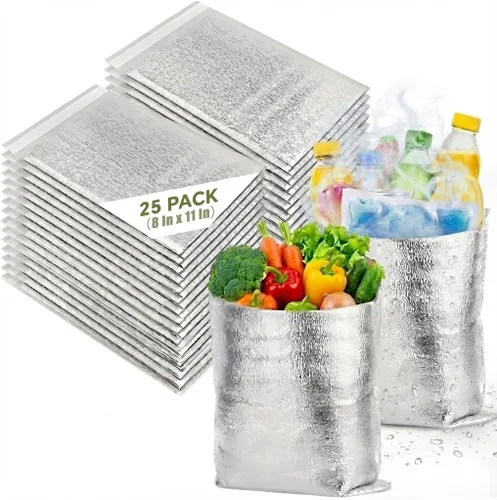 SMILCO Bolsas aislantes reutilizables para cajas térmicas, forros metalizados, lonchera, caja de alimentos, bolsa de compras, forro aislante,