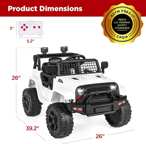Miniatura 7 de Productos de la mejor elección, camioneta de paseo de 12 V para niños con control remoto de los padres, suspensión de resortes, luces LED, puerto